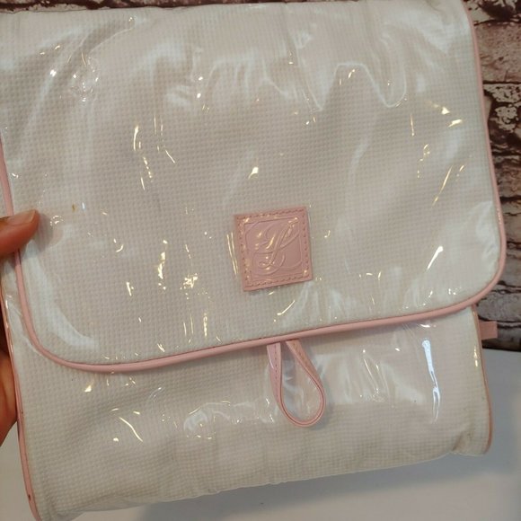 ❤️SOLD❤️Estee Lauder Pink Cosmetics Travel Hanging Bag 2 Compartments - Picture 4 of 4